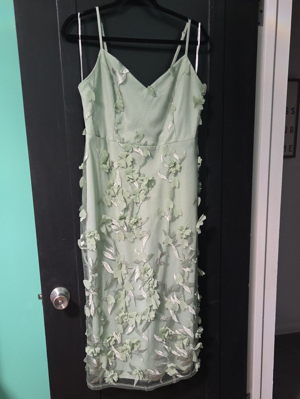 Lulu's Sage Green Floral Midi Dress